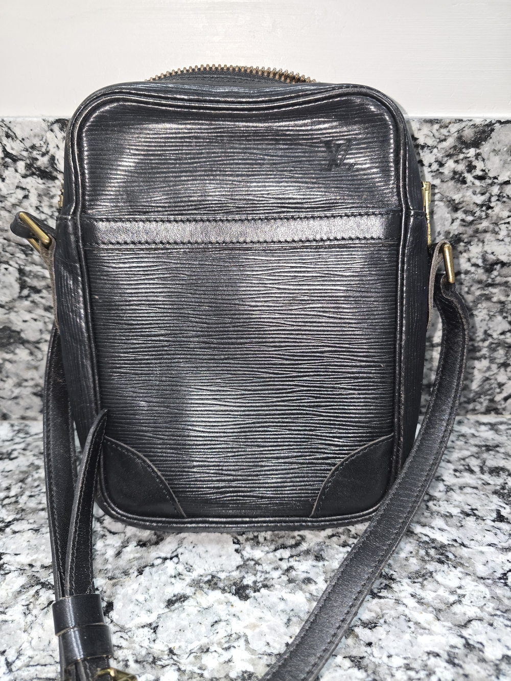 Vintage Louis Vuitton Black Epi Leather Danube Crossbody Bag